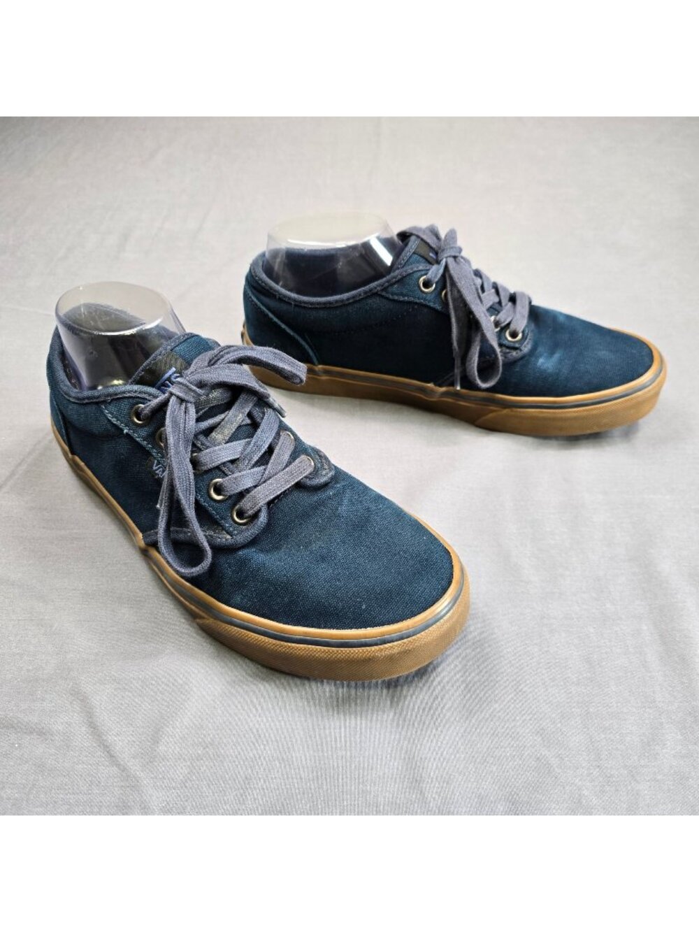 Vans 8.5 Mens Sneakers Navy Gum Low Top Lace Up Casual Canvas Shoes